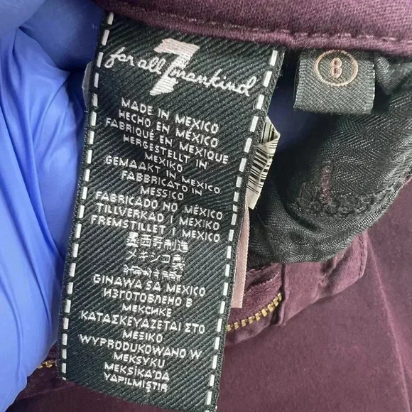 JEN7 by 7 For All Mankind Ankle Skinny Jeans Size 8 Sateen Brushed Purple Hippie - Picture 14 of 16